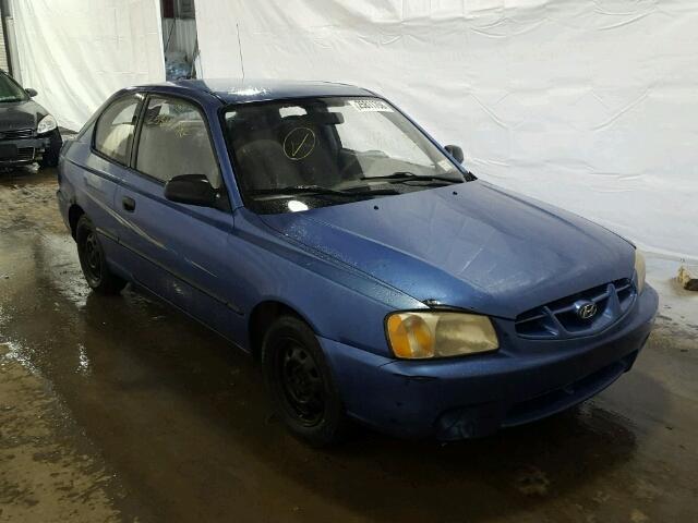 KMHCF35G31U136406 - 2001 HYUNDAI ACCENT L BLUE photo 1