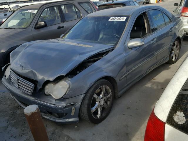 WDBRF52H17F903706 - 2007 MERCEDES-BENZ C 230 BLUE photo 2