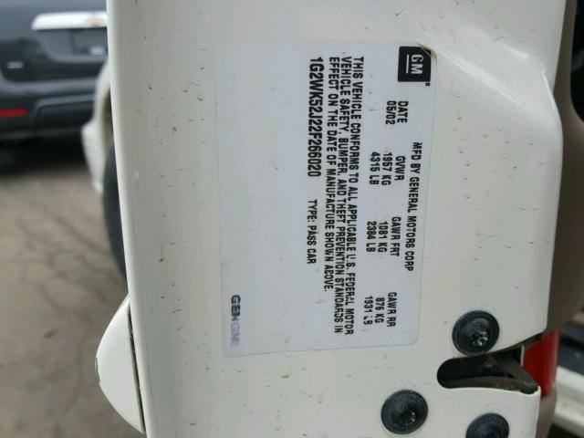 1G2WK52J22F266020 - 2002 PONTIAC GRAND PRIX WHITE photo 10