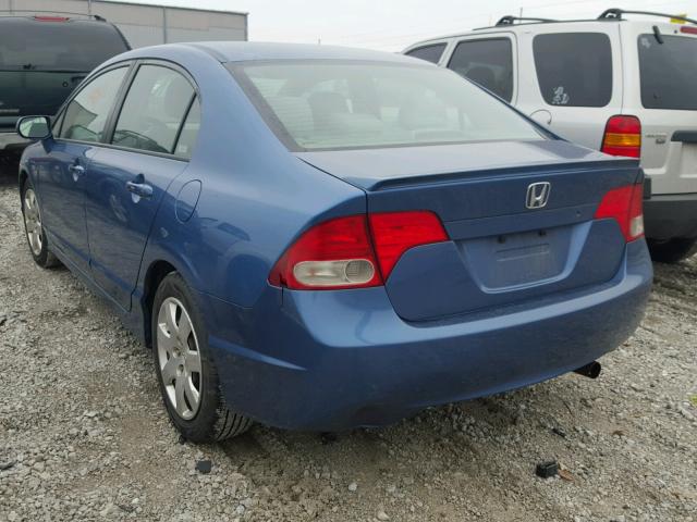 1HGFA16569L011467 - 2009 HONDA CIVIC LX BLUE photo 3