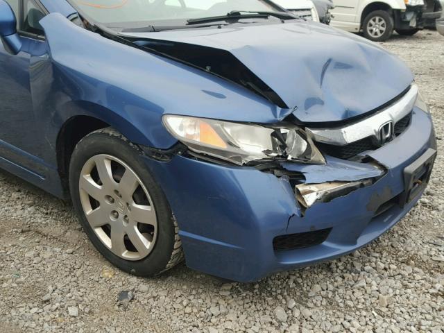 1HGFA16569L011467 - 2009 HONDA CIVIC LX BLUE photo 9