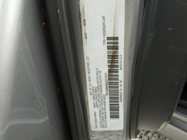 4S3BL626197219378 - 2009 SUBARU LEGACY 2.5 SILVER photo 10