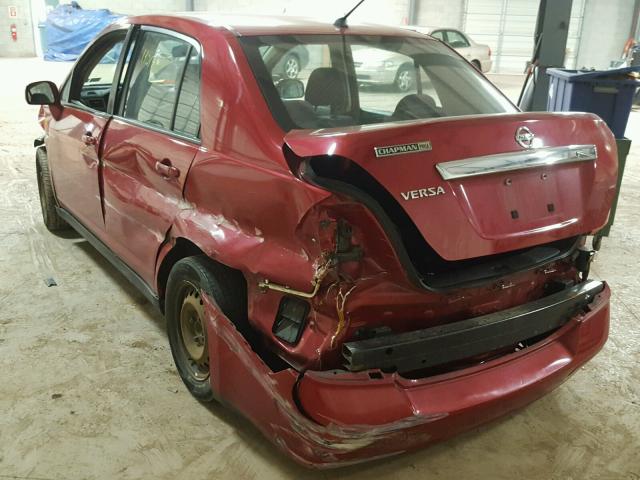 3N1BC11E09L440755 - 2009 NISSAN VERSA S RED photo 3