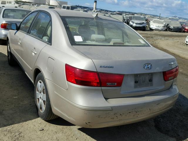 5NPET46C39H432118 - 2009 HYUNDAI SONATA GLS GOLD photo 3