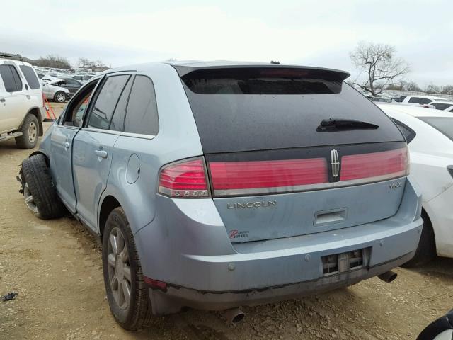 2LMDU68C58BJ07224 - 2008 LINCOLN MKX BLUE photo 3