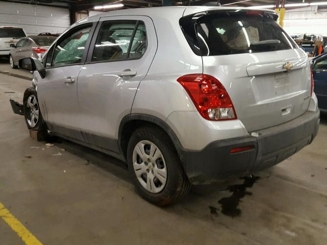 KL7CJKSB7GB661380 - 2016 CHEVROLET TRAX LS SILVER photo 3