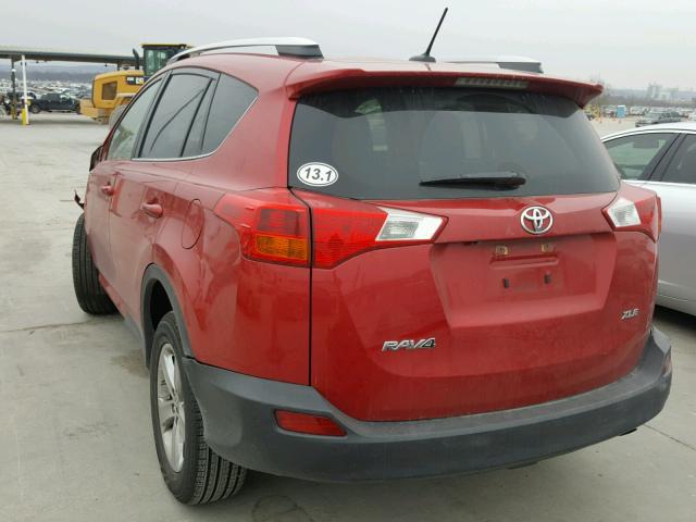 JTMWFREV9FJ039402 - 2015 TOYOTA RAV4 XLE RED photo 3