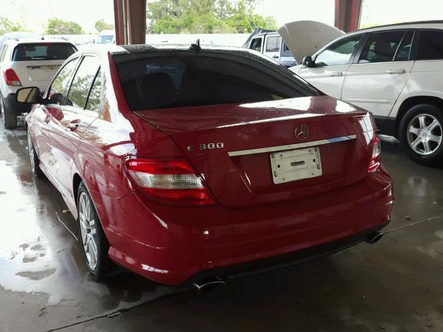 WDDGF54X28R032964 - 2008 MERCEDES-BENZ C 300 RED photo 3