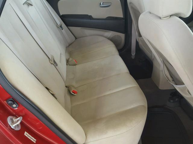 KMHDU46D78U455340 - 2008 HYUNDAI ELANTRA GL RED photo 6