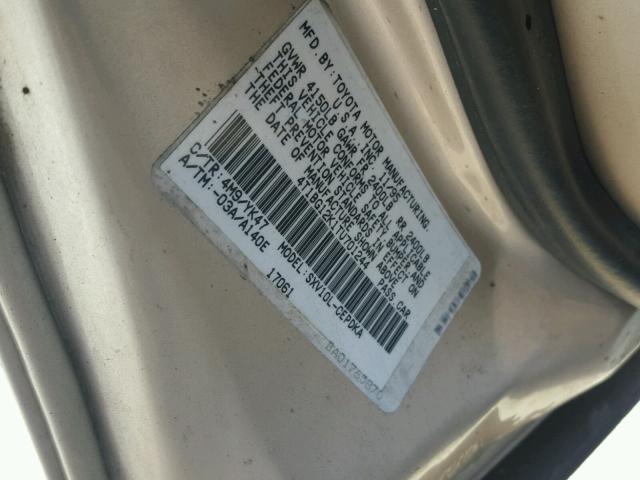 4T1BG12K1TU701244 - 1996 TOYOTA CAMRY DX SILVER photo 10