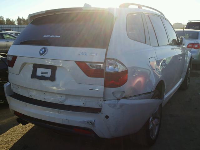 WBXPC93478WJ15733 - 2008 BMW X3 3.0SI WHITE photo 4