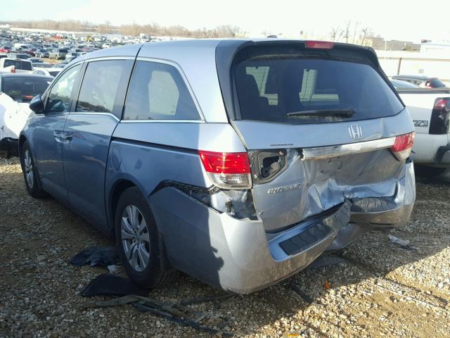 5FNRL5H64EB129226 - 2014 HONDA ODYSSEY EX BLUE photo 3