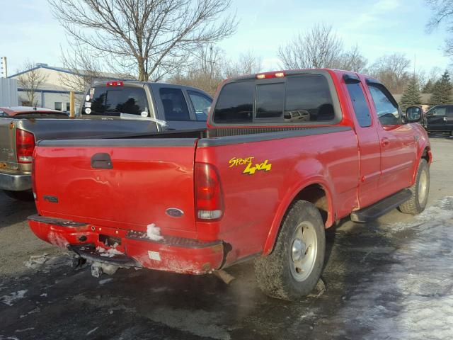 1FTRX18L41NA24961 - 2001 FORD F150 RED photo 4