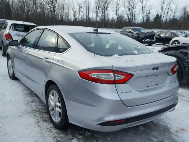 3FA6P0H76DR106634 - 2013 FORD FUSION SE SILVER photo 3