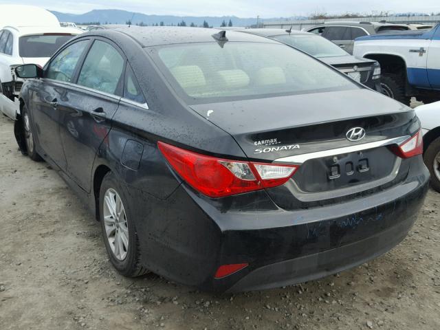 5NPEB4AC6EH890000 - 2014 HYUNDAI SONATA GLS BLACK photo 3