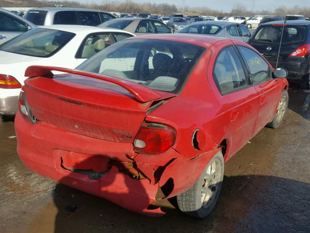 1B3ES56C42D646251 - 2002 DODGE NEON ES RED photo 4