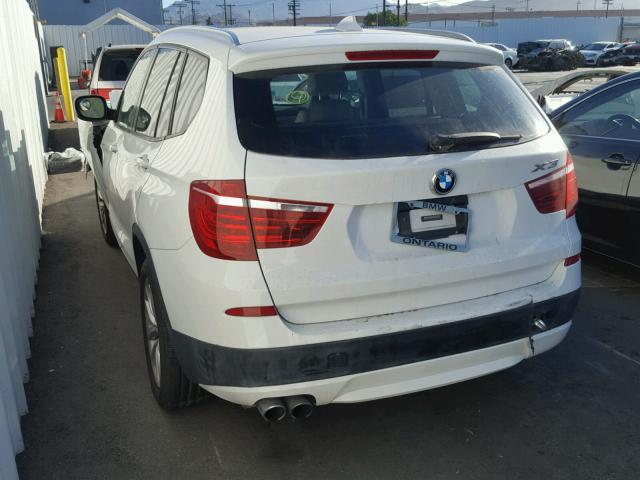 5UXWX9C55E0D20845 - 2014 BMW X3 XDRIVE2 WHITE photo 3