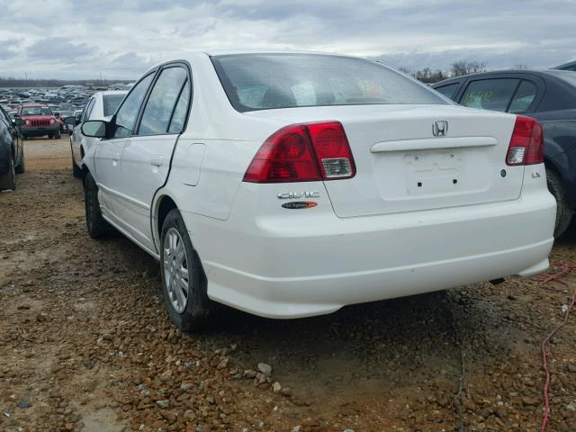 1HGES165X4L020125 - 2004 HONDA CIVIC LX WHITE photo 3