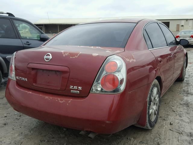 1N4AL11D86C259514 - 2006 NISSAN ALTIMA S MAROON photo 4