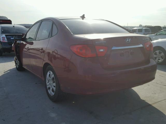 KMHDU4AD5AU933543 - 2010 HYUNDAI ELANTRA BL MAROON photo 3