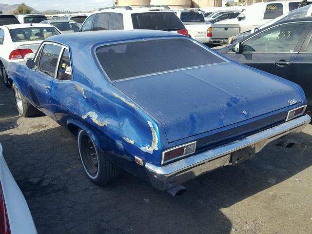 113279W426437 - 1969 CHEVROLET NOVA BLUE photo 3