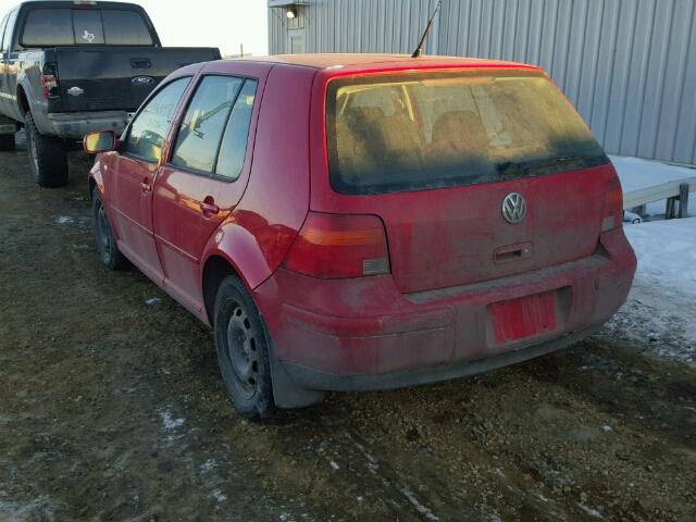 9BWEL21J844017245 - 2004 VOLKSWAGEN GOLF CL RED photo 3