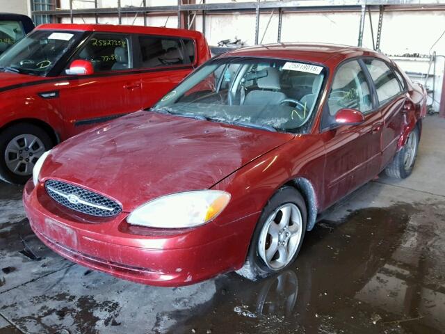 1FAFP55UX1A283426 - 2001 FORD TAURUS SES RED photo 2
