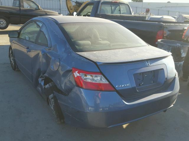 2HGFG12606H516071 - 2006 HONDA CIVIC LX BLUE photo 3