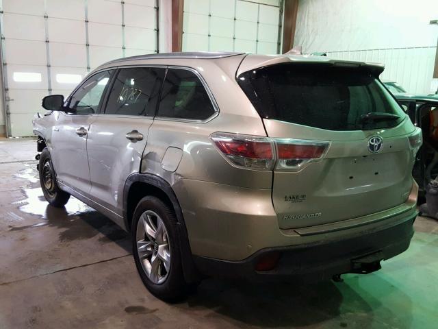 5TDDCRFH7GS016746 - 2016 TOYOTA HIGHLANDER TAN photo 3