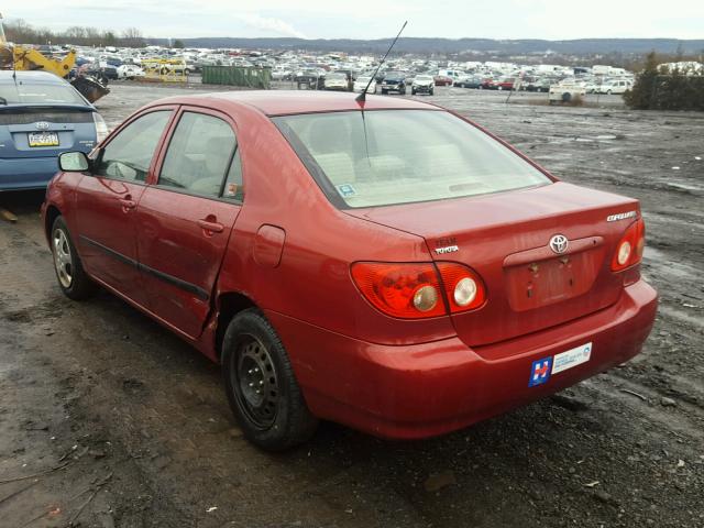 JTDBR32E070118021 - 2007 TOYOTA COROLLA CE RED photo 3