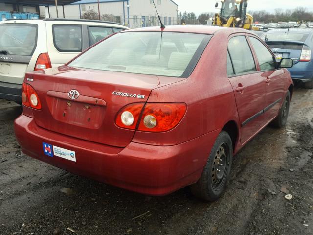 JTDBR32E070118021 - 2007 TOYOTA COROLLA CE RED photo 4