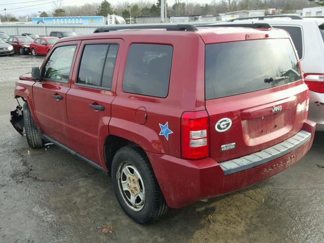 1J8FT28098D553342 - 2008 JEEP PATRIOT SP RED photo 3