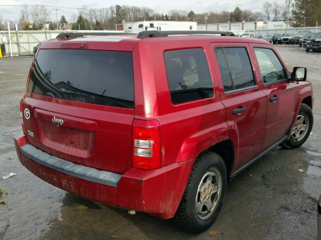 1J8FT28098D553342 - 2008 JEEP PATRIOT SP RED photo 4