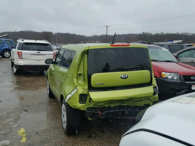 KNDJN2A22F7784134 - 2015 KIA SOUL GREEN photo 3