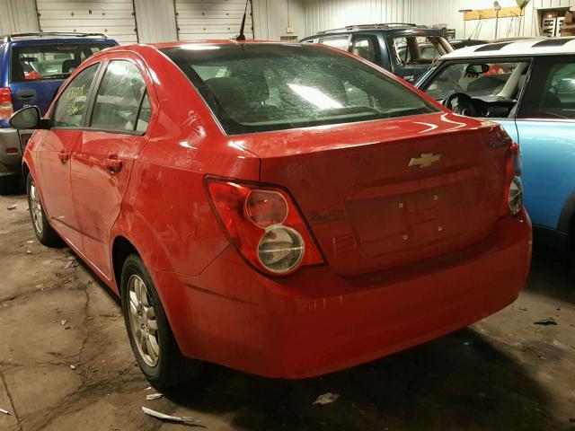 1G1JB5SH0C4200042 - 2012 CHEVROLET SONIC LS RED photo 3