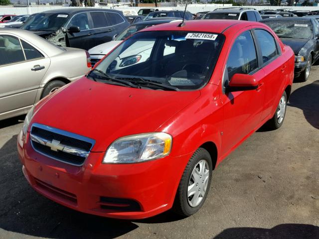 KL1TD56E99B656871 - 2009 CHEVROLET AVEO LS RED photo 2