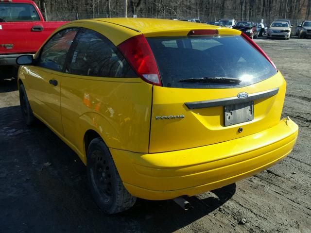 1FAFP31N97W124881 - 2007 FORD FOCUS ZX3 YELLOW photo 3