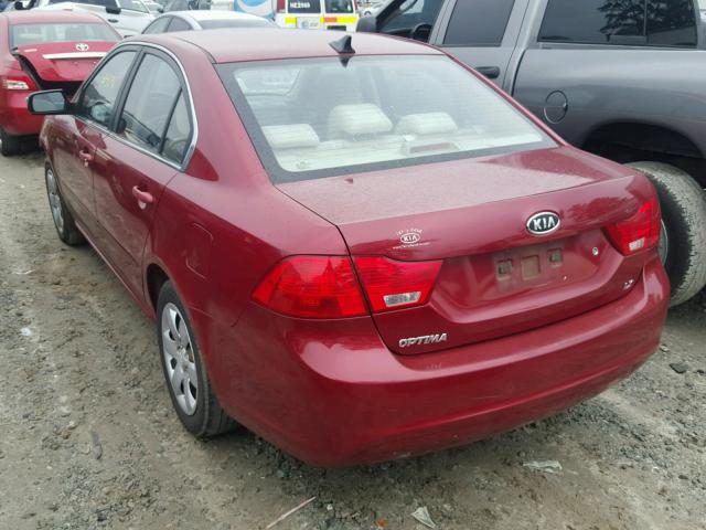 KNAGE228695354651 - 2009 KIA OPTIMA LX MAROON photo 3