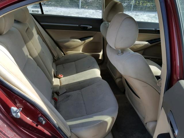 1HGFA16806L074263 - 2006 HONDA CIVIC EX წითელი ფოტო 6