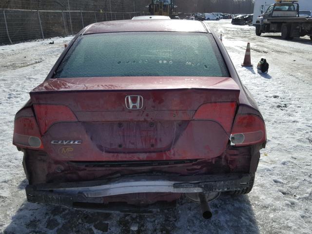 1HGFA16806L074263 - 2006 HONDA CIVIC EX RED photo 9