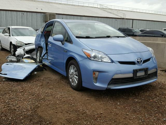 JTDKN3DP5E3055892 - 2014 TOYOTA PRIUS PLUG BLUE photo 1