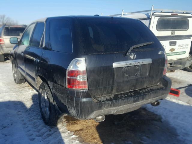 2HNYD18215H555538 - 2005 ACURA MDX BLACK photo 3