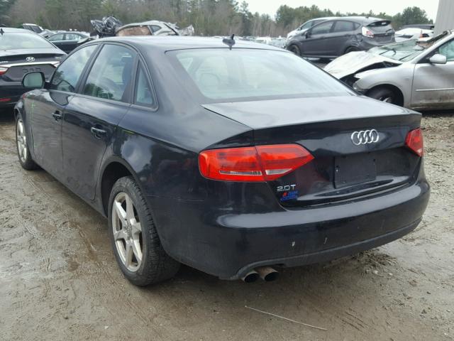 WAULF78K19A134742 - 2009 AUDI A4 2.0T QU BLACK photo 3