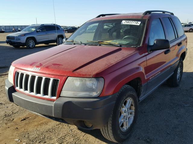 1J4GW48S14C289432 - 2004 JEEP GRAND CHER RED photo 2