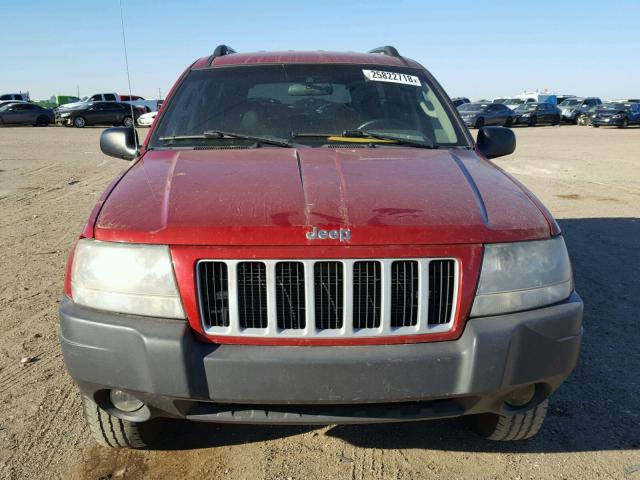 1J4GW48S14C289432 - 2004 JEEP GRAND CHER RED photo 9