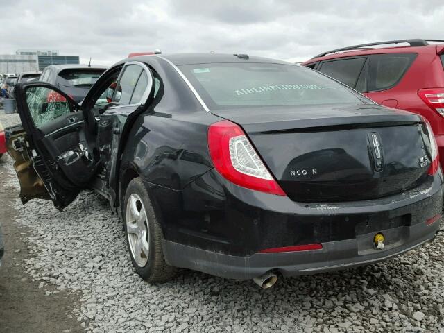 1LNHL9EK4DG600568 - 2013 LINCOLN MKS BLACK photo 3