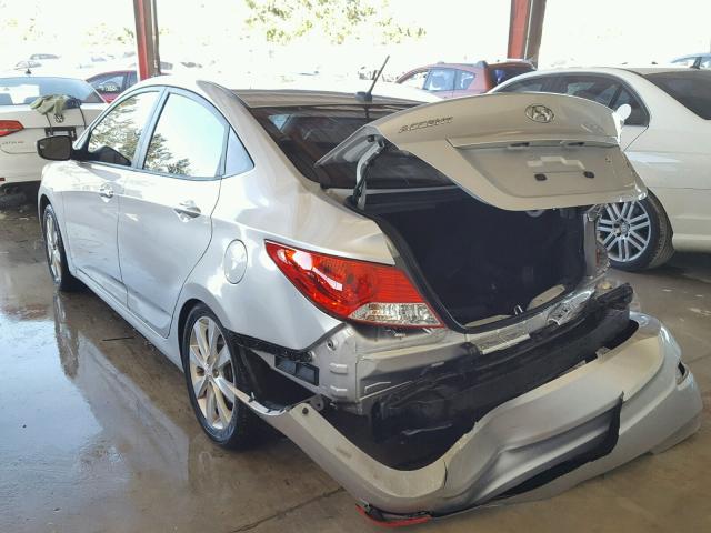 KMHCU4AE5EU595443 - 2014 HYUNDAI ACCENT GLS SILVER photo 3