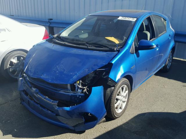 JTDKDTB39D1040230 - 2013 TOYOTA PRIUS C BLUE photo 2