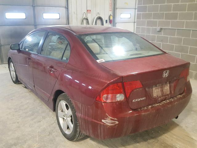 1HGFA16887L076568 - 2007 HONDA CIVIC EX მუქწითელი ფოტო 3