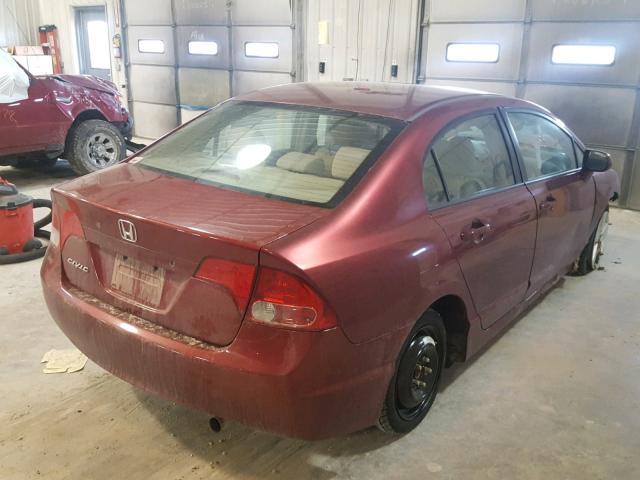 1HGFA16887L076568 - 2007 HONDA CIVIC EX MAROON photo 4